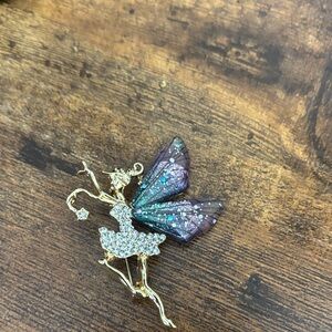 Fairy Pendant with Purple and Gold Accents